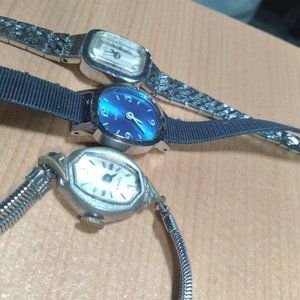 3 vintage Women's Timex watches. Collectable. Different styles. good cond.